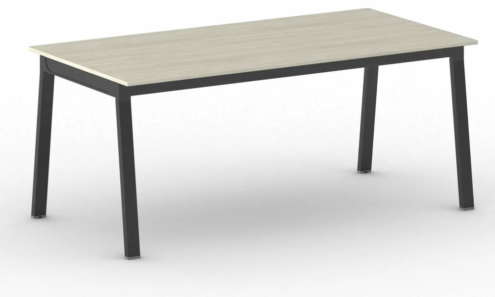 Rokovací kancelársky stôl PRIMO BASIC, 180x90 cm, čierna podnož, dub prírodný