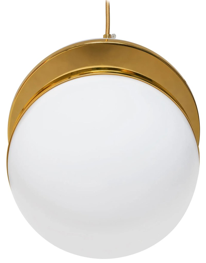 Toolight Toolight, závesná stropná lampa akrylová guľa 1xE27 APP481-1CP, biela-zlatá, OSW-00598