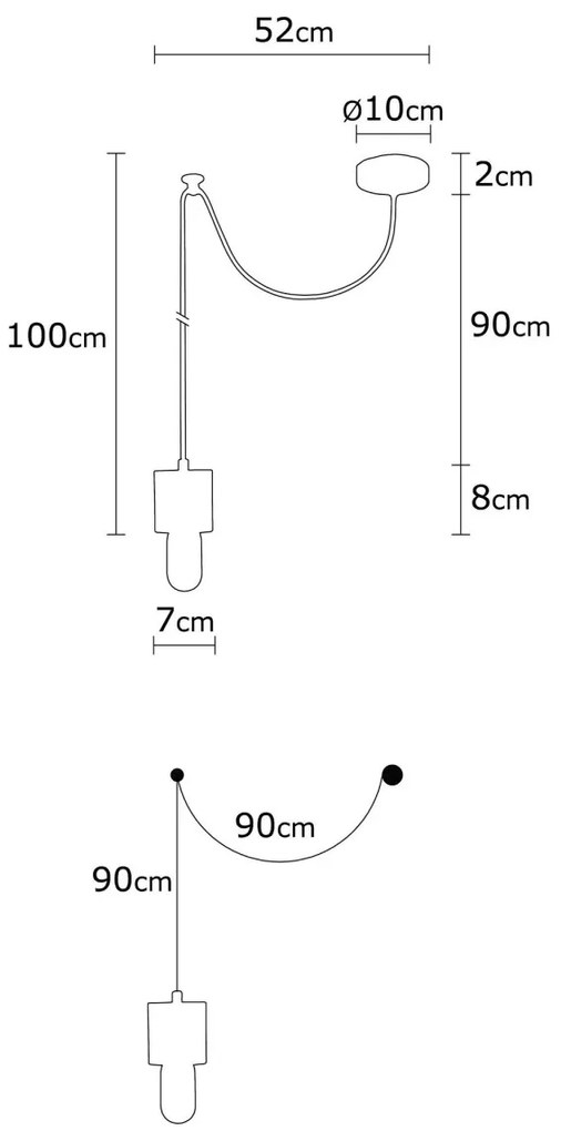 Závesné svietidlo Xanthos čierno-hnedé