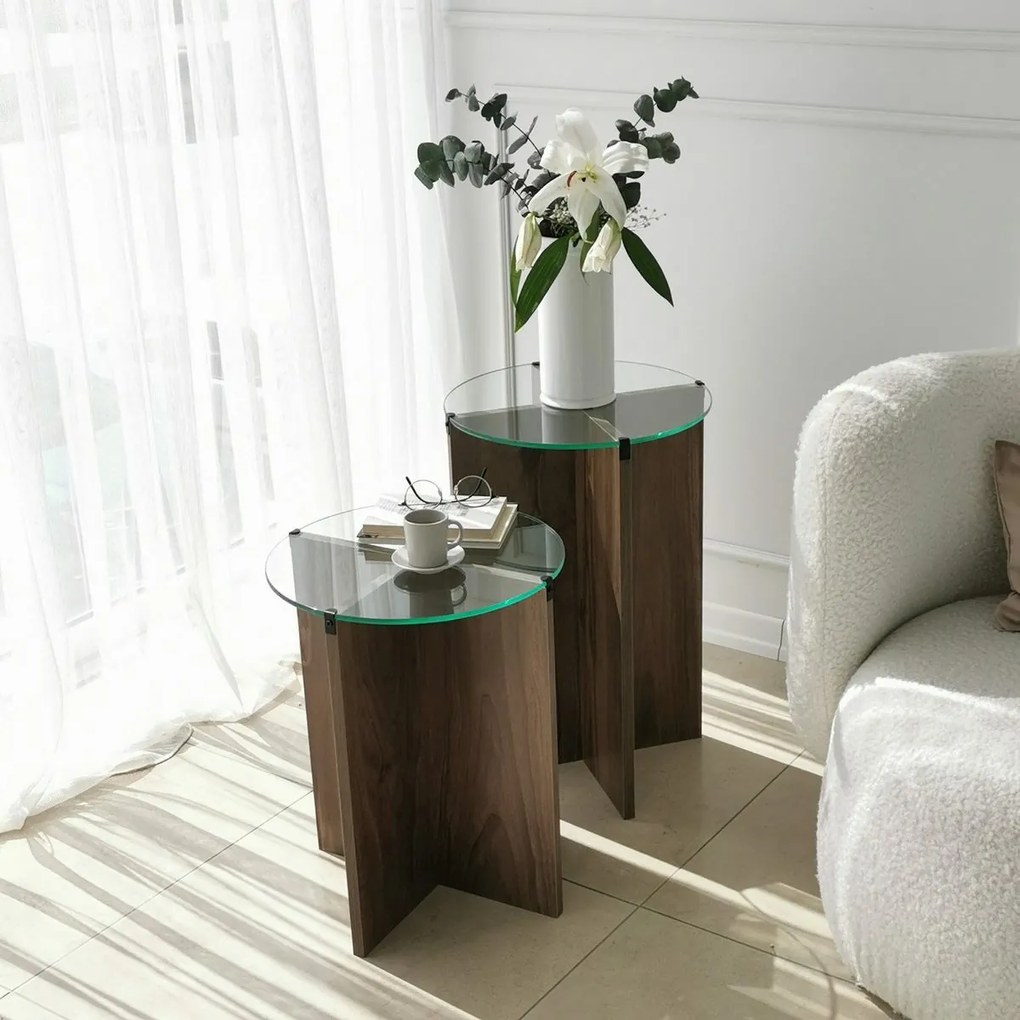 Súprava odkladacích stolíkov Lily Walnut, 2 ks