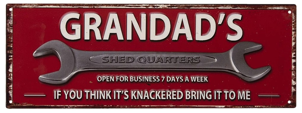 Kovová nástenná ceduľa Grandad's - 36 * 13 cm
