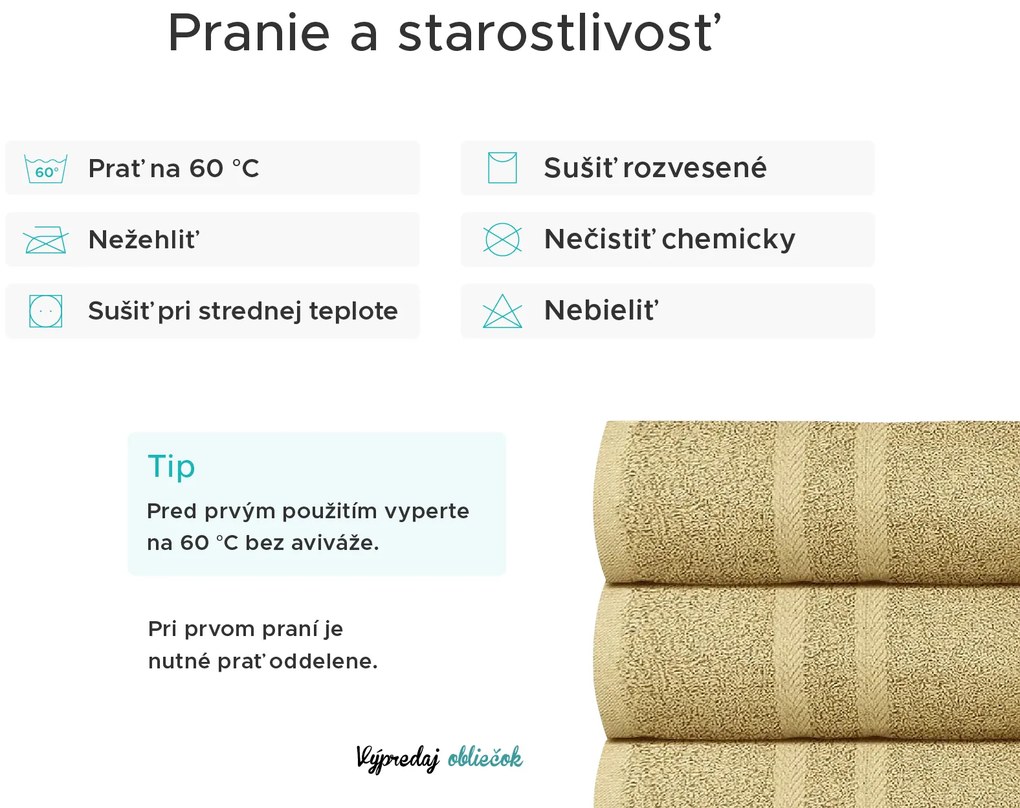 Uterák Basic 50 x 80 cm béžový, 100% bavlna