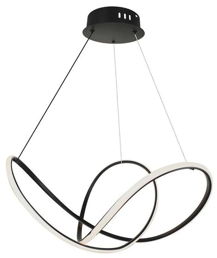 LED Stmievateľný luster na lanku LED/50W/230V 3000K čierna