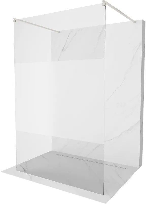 Mexen Kioto, sprchová zástena Walk-In 100 x 200 cm, 8mm číre sklo-námraza, brúsená oceľ profil, 800-100-002-97-35