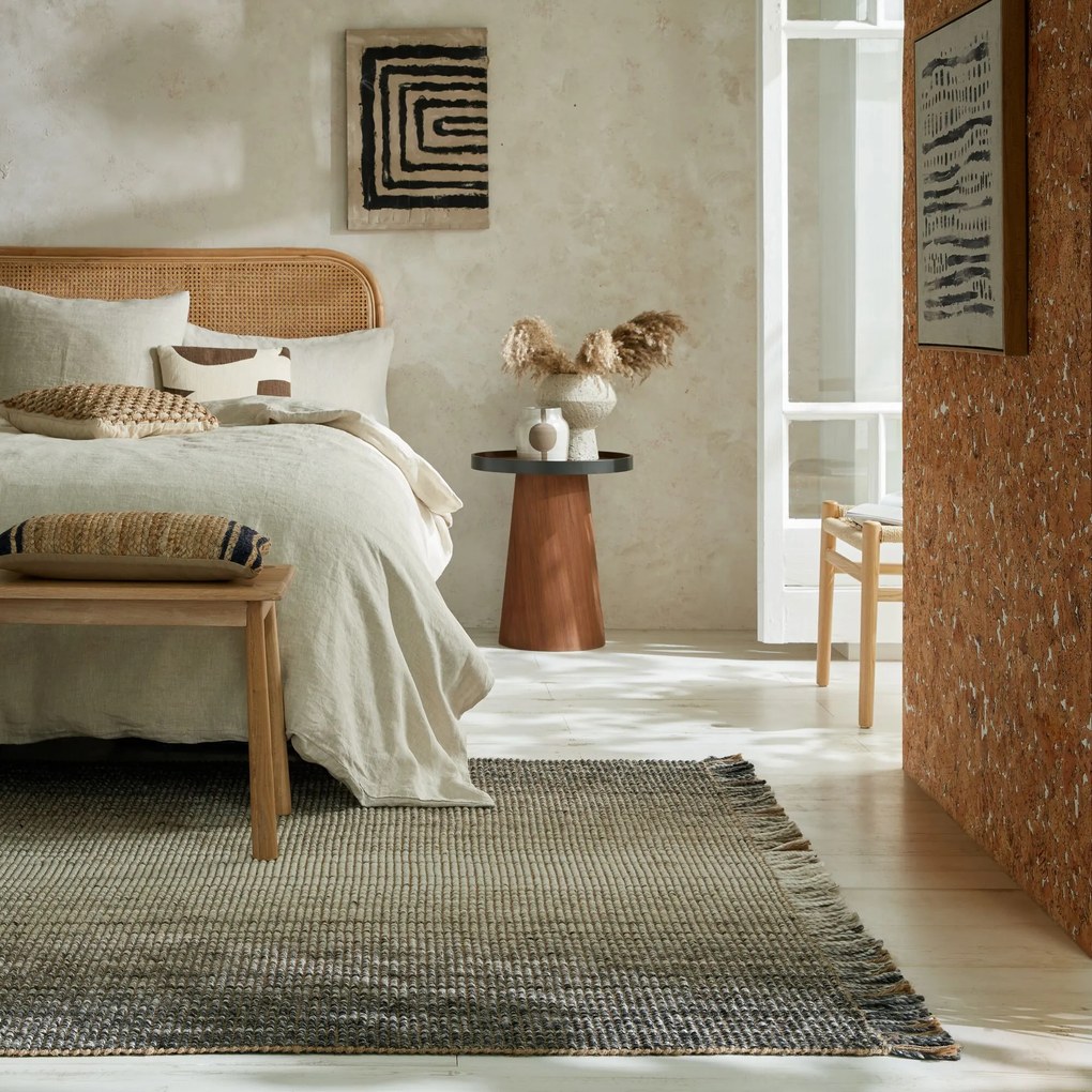 Flair Rugs, Kusový koberec Mottle Jute Ombre Grey, 200x290, šedá, chodba / predsieň