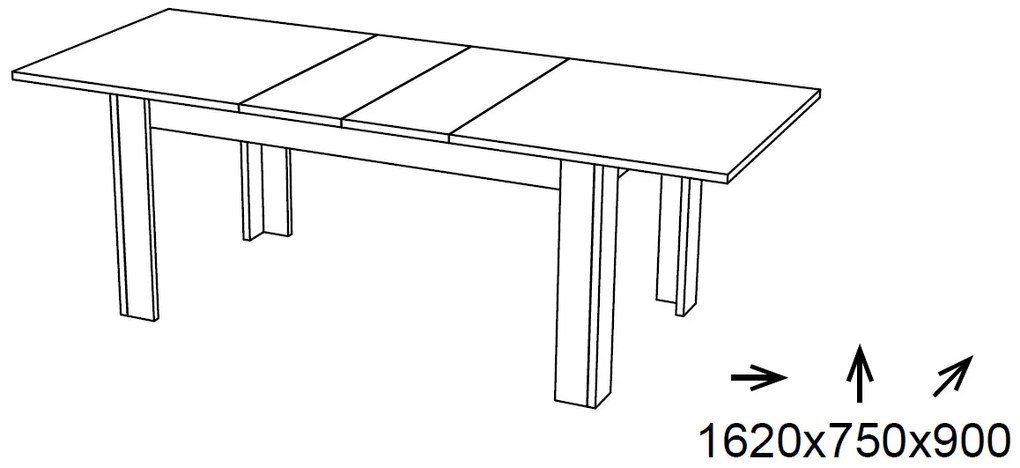 Jedálenský stôl typ TA-21 Taylor (dub wotan) (pre 6 8 osôb). Vlastná spoľahlivá doprava až k Vám domov. 1041901