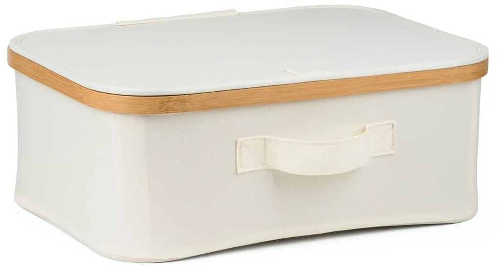 Úložný box G21 40 x 30 x 15 cm, bambusový s vekom, béžový