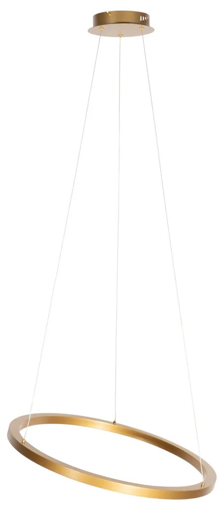 Zlaté závesné svietidlo 60 cm vrátane LED 3-stupňového stmievača - Girello