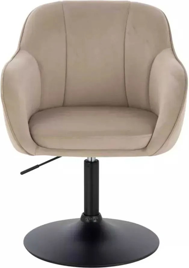 LuxuryForm DESIGN Stolička AVOLA VELUR na čiernom tanieri - latte