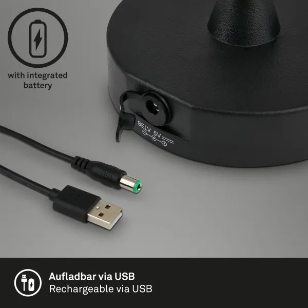 Brilo - LED vonkajšia stmievateľná nabíjateľná lampa LED/3W/5V IP44 2000 mAh