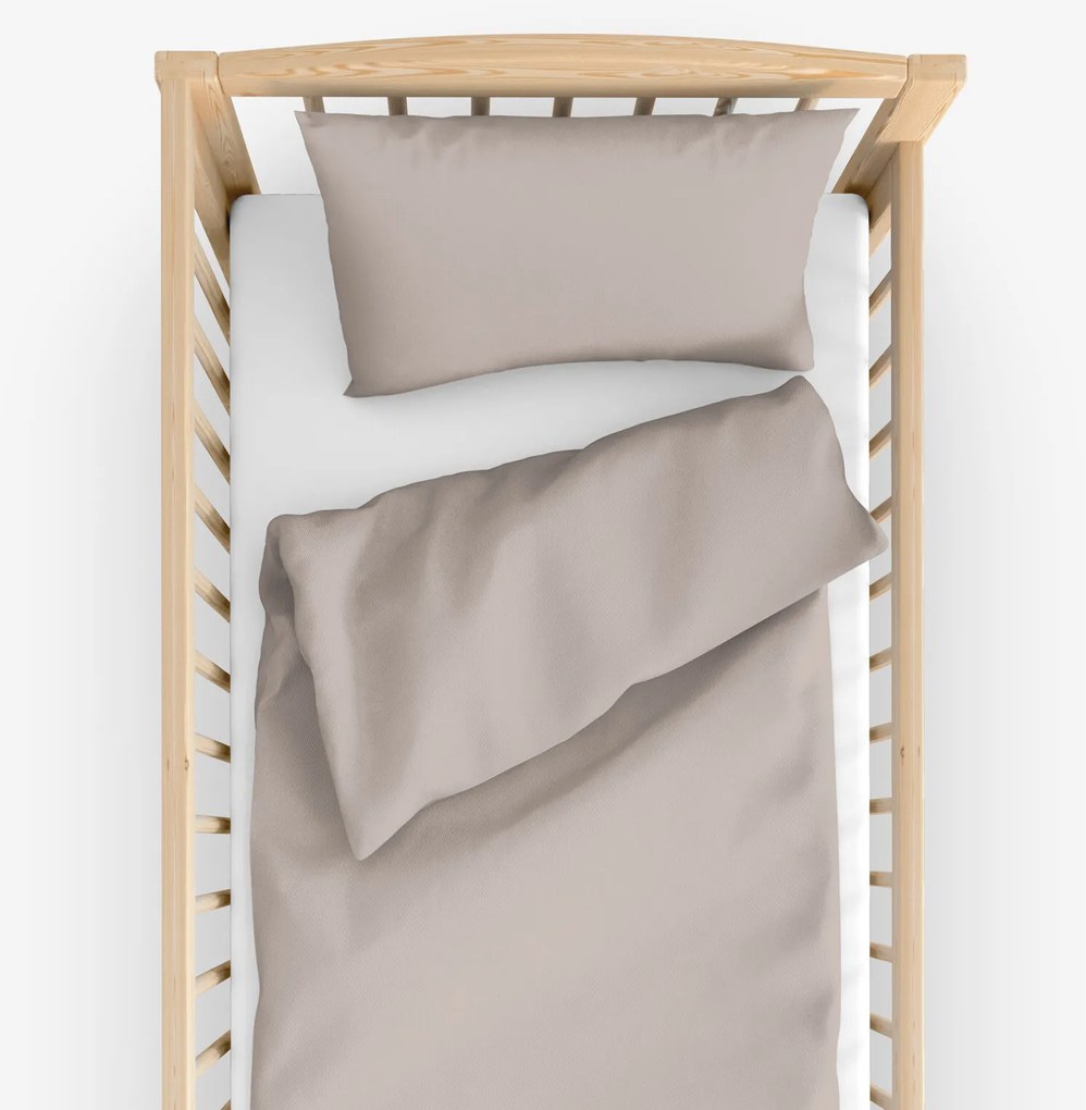 Goldea detské bavlnené obliečky do postieľky - sivohnedé 90 x 130 a 40 x 60 cm