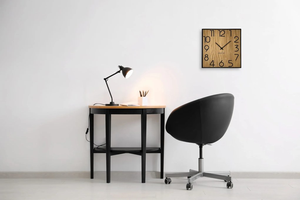 Dekorstudio Drevené hodiny na stenu Wood Square 30cm