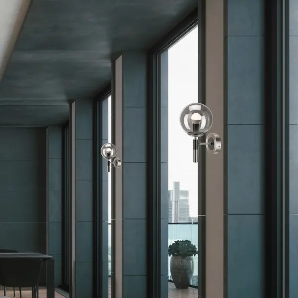 Nástenné svietidlo ROLLO 1xE14/5W/230V matný chróm/dymová