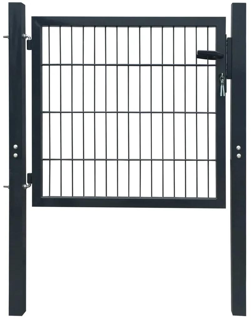 Plotová brána 2D (jednokrídlová), antracitovo sivá 106x130 cm