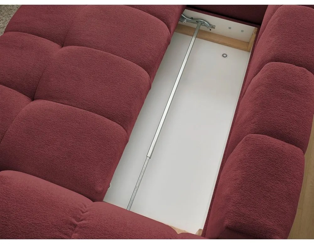 Vínovočervená ženilková rozkladacia/s úložným priestorom rohová pohovka (ľavý roh/do L) Everest – Bobochic Paris