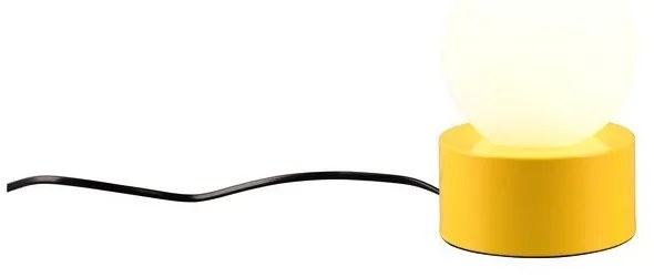 Žltá stolová lampa so skleneným tienidlom (výška 17 cm) Countess – Reality