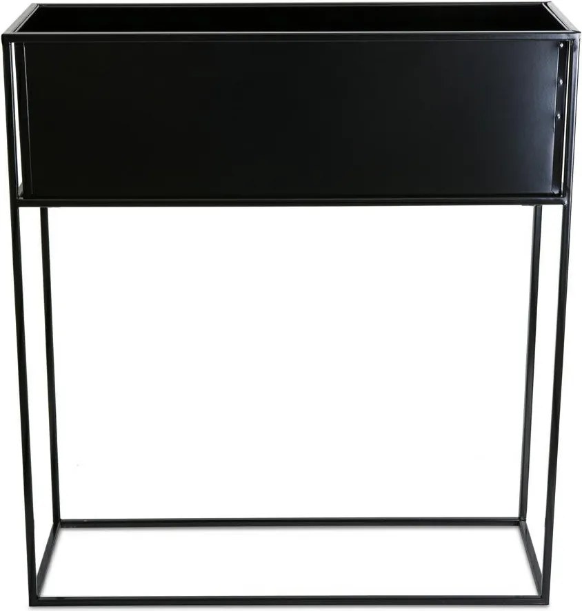 KOVOVÝ KVETINÁČ SO STOJANOM RECT 70X24X64 CM ČIERNA