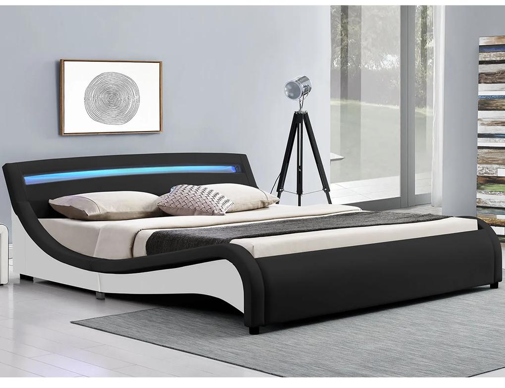 InternetovaZahrada - Čalúnená posteľ Malaga 140x200 cm - čierna