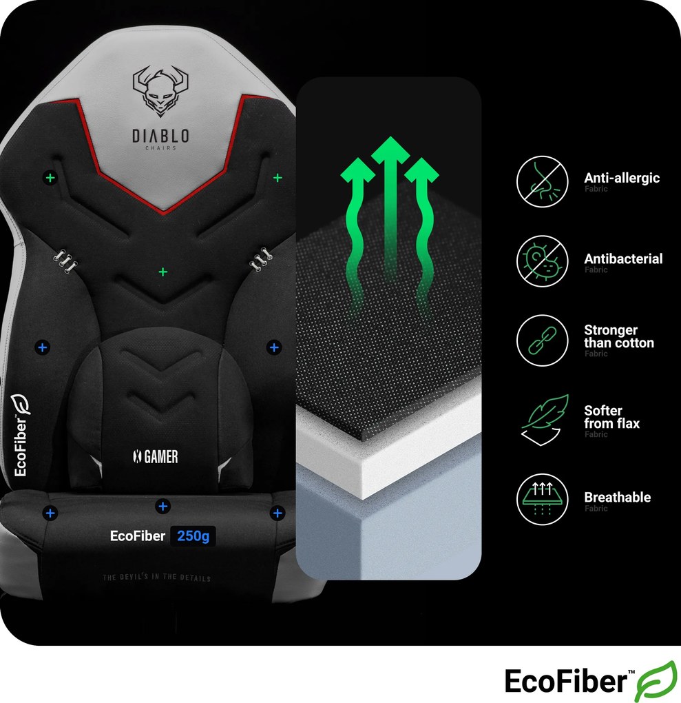 Herné kreslo z ekokože biele Normal Size: Diablo X-Gamer 2.0 Snow White