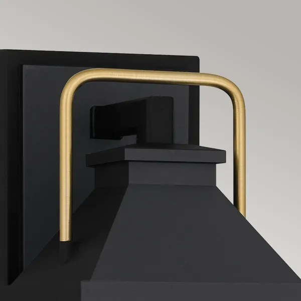 Quoizel QZ-BUCKLEY-S-MBK - Vonkajšie nástenné svietidlo S BUCKLEY 1xE27/40W/230V IP44