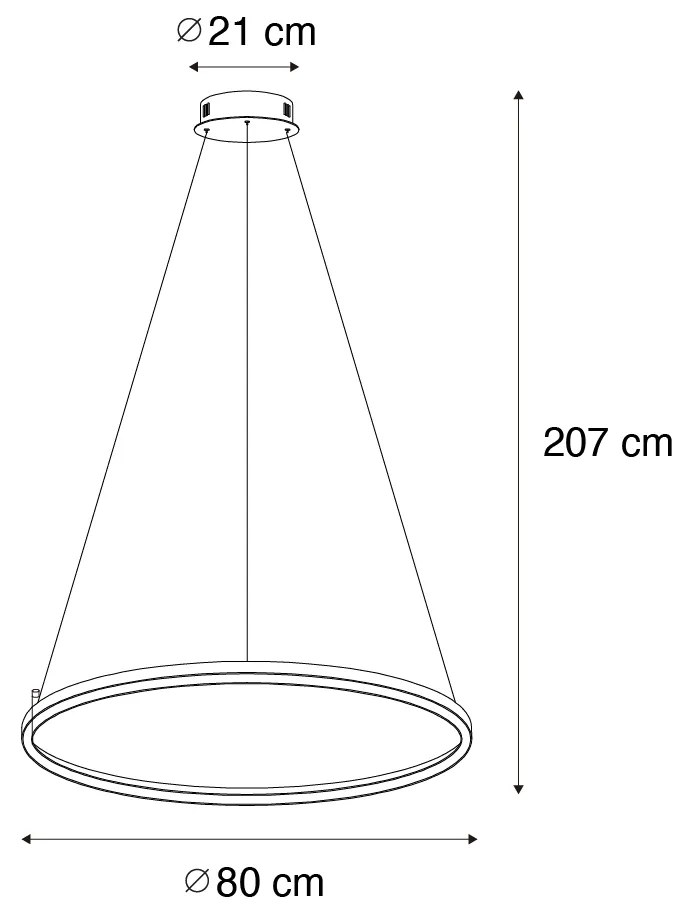 Závesná lampa bronzová 80 cm vrátane LED 3-stupňového stmievania - Girello