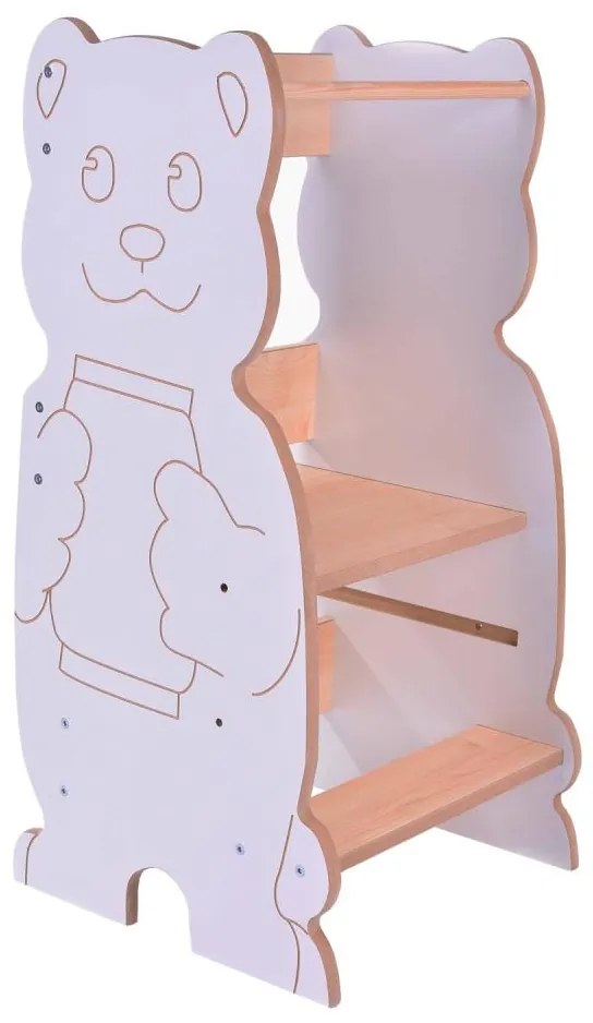 Učiaca veža BEAR biela/javor