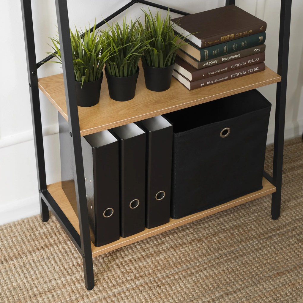 Regál Vior 64 cm dub zlatý/černý