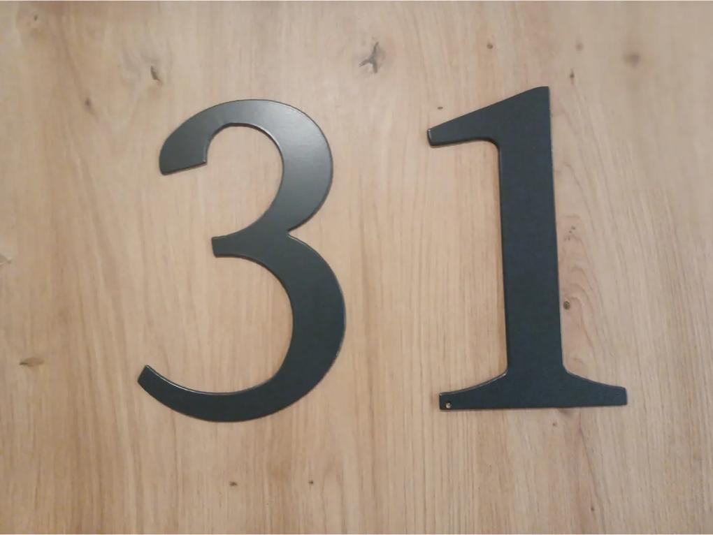Čísla domu samostatné 20 cm Číslo: 2, Farba: Čierna