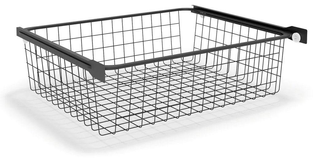 Otvorený košový regál, 8x koš, TYP VI, 600 × 460 × 2020 mm, čierna