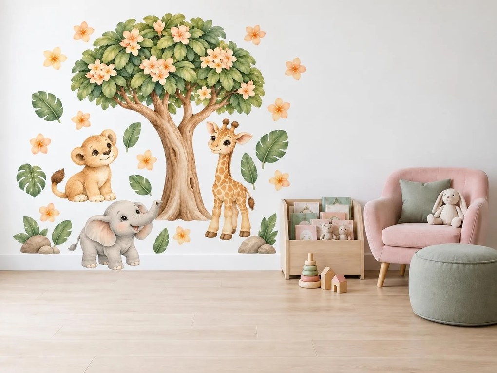 Mláďátka pod kvetoucím stromem arch 50 x 75 cm