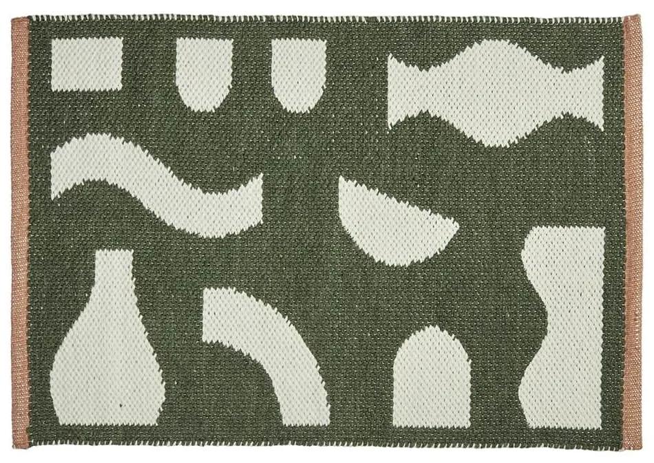Broste Textilná rohožka Ceres Green 50 x 70 cm