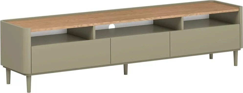 TV stolík Elivo 200 cm na nožičkách - eukalyptus / dub baltic dune
