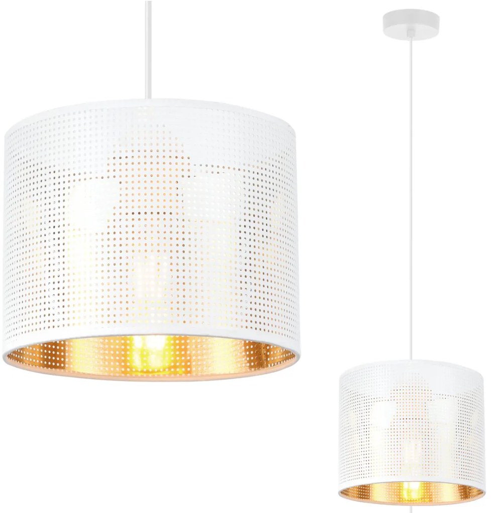 Závesné svietidlo Asti0, 1x biele PVC tienidlo, (fi 20cm), g, w