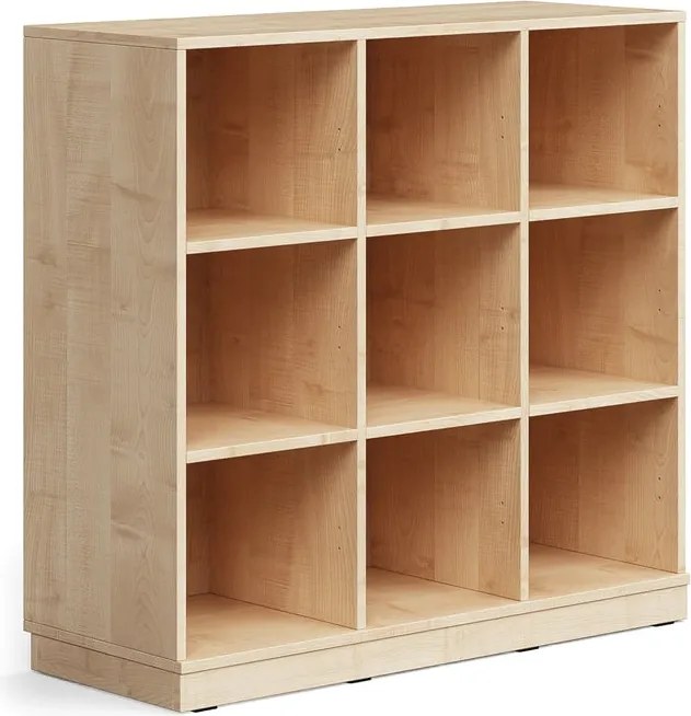 Úložná skrinka CASPER, 9 priehradiek, so soklom, breza