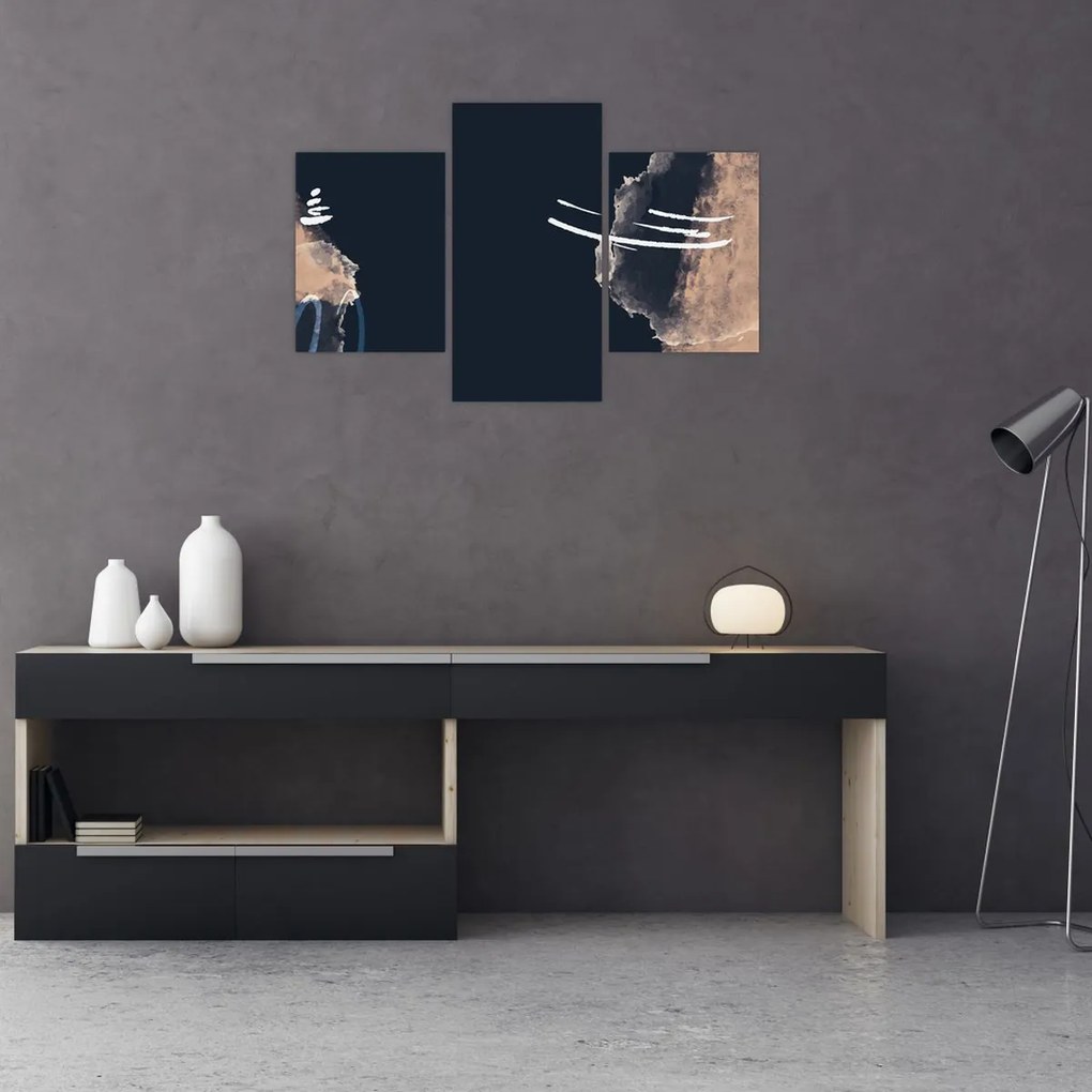 Obraz - Tmavomodrá abstrakcia (90x60 cm)