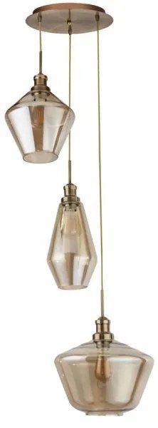 Searchlight 5423-3AB - Luster na lanku MIA 3xE27/60W/230V mosadz