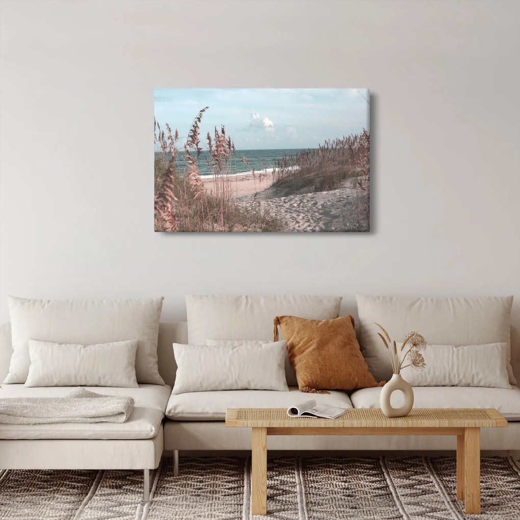 Obraz - Ružová pláž (90x60 cm)