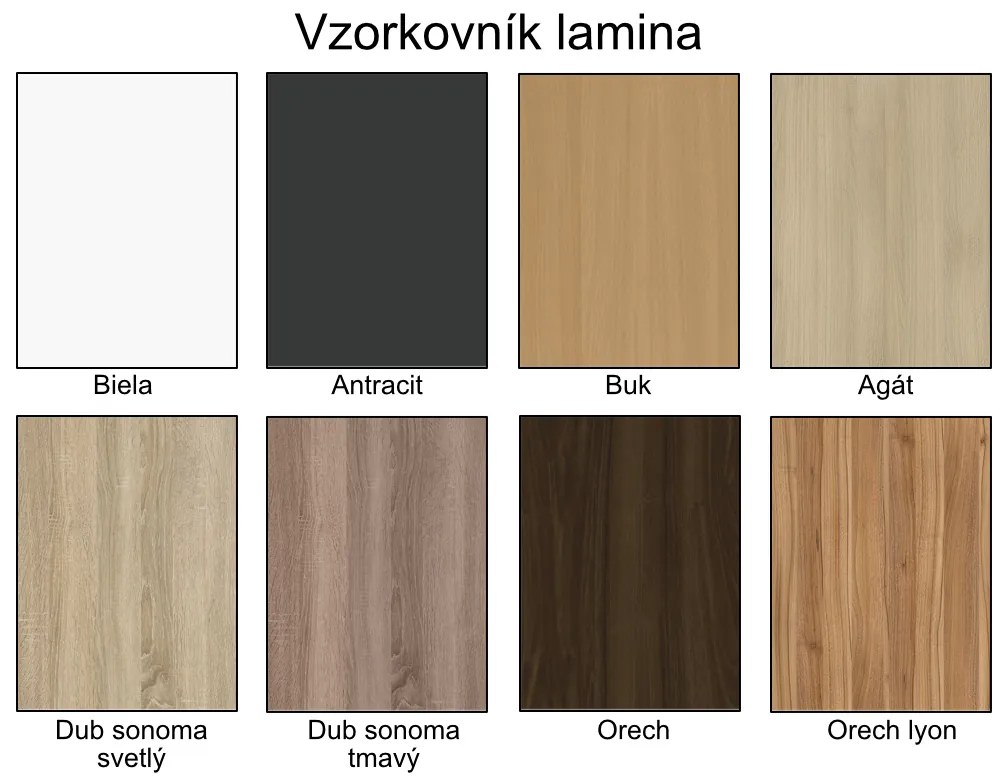 Nabytekmorava Sklápacia posteľ VS 21054, 200 x 90cm Typ farebného prevedenia: Agát / dvere biele LESK