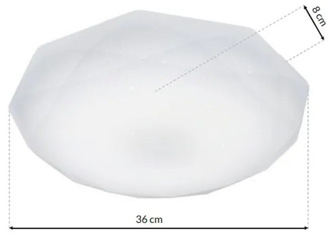 Stropné LED svietidlo Hex, 1x LED 16w, 4000k, (fi 36 cm), w