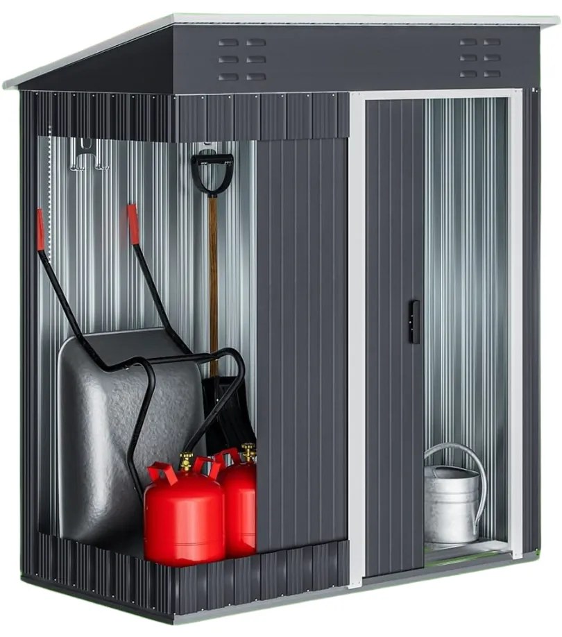 Záhradný domček na náradie M, 162x86x181cm, antracitová Jurhan