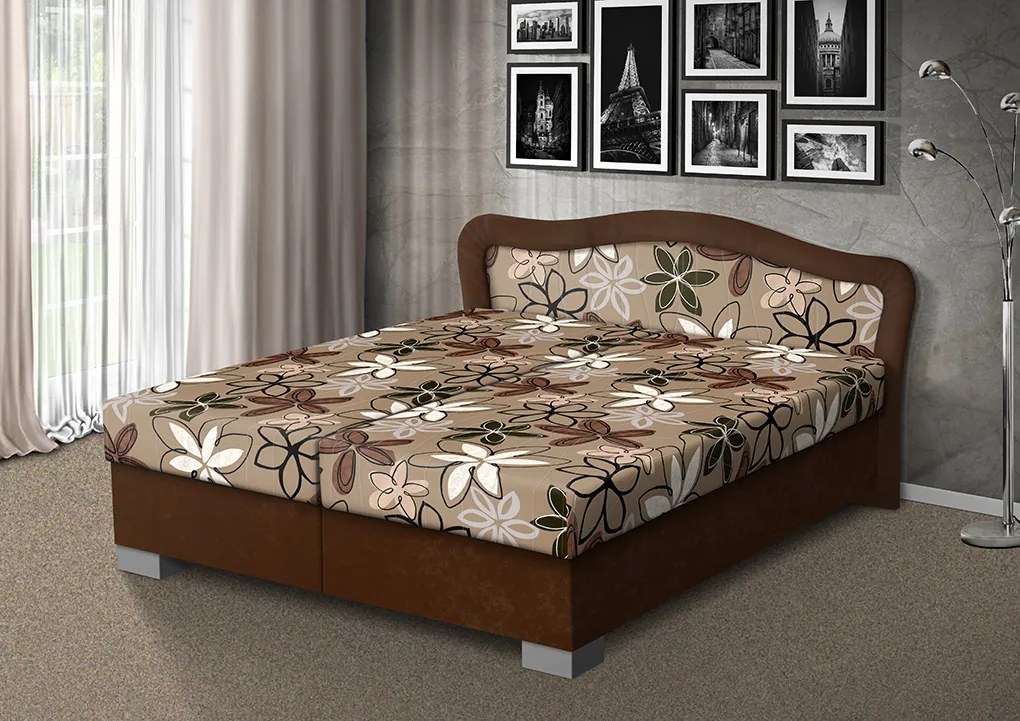 Nabytekmorava Čalúnená posteľ s úložným priestorom Sára180 čalúnenie: sivá/MEGA 16 sivá, Typ roštov: polohovacie