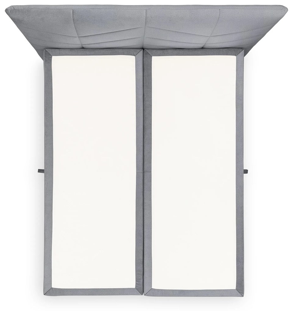Boxspring posteľ Penia 160x200 s úložným priestorom - sivý hydrofóbny zamat Element 24