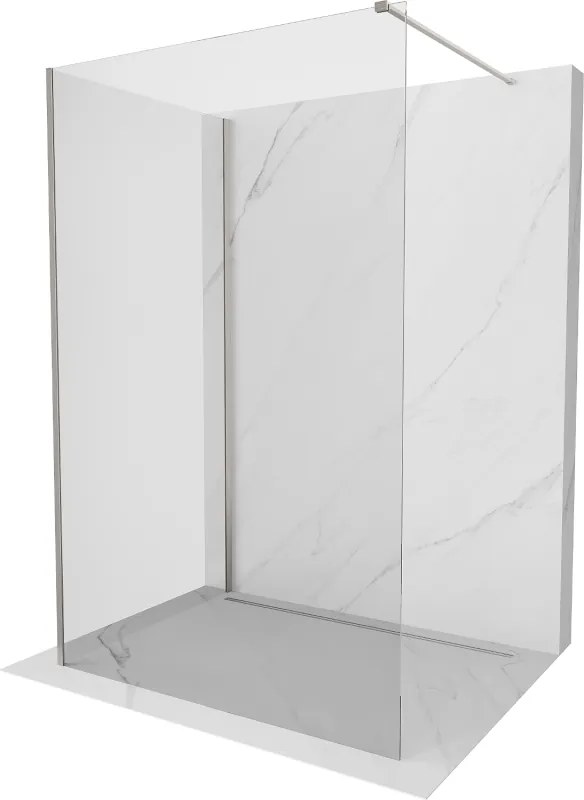 Mexen Kioto sprchová stěna Walk-in 120 x 110 cm, transparentná, brúsený nikel - 800-120-212-97-00-110