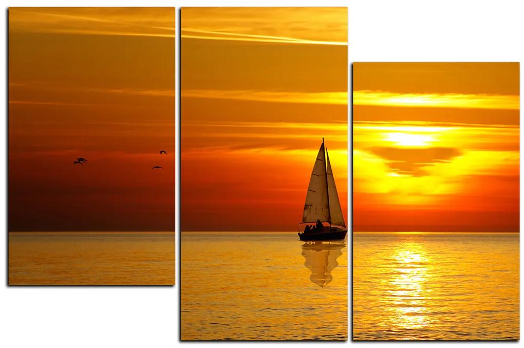 Obraz na plátne - Loď pri západe slnka 1247D (105x70 cm)