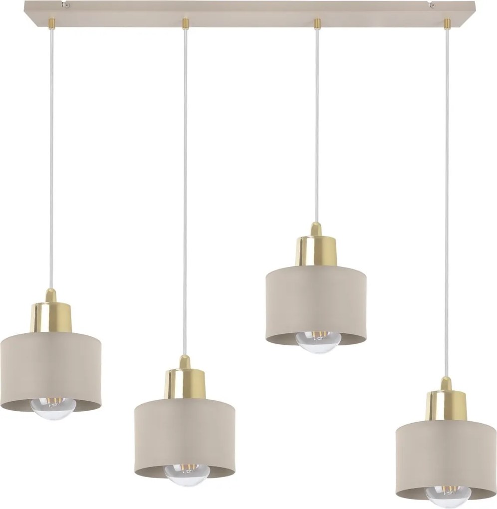 Závesné svietidlo Panta, 4x béžové kovové tienidlo, g