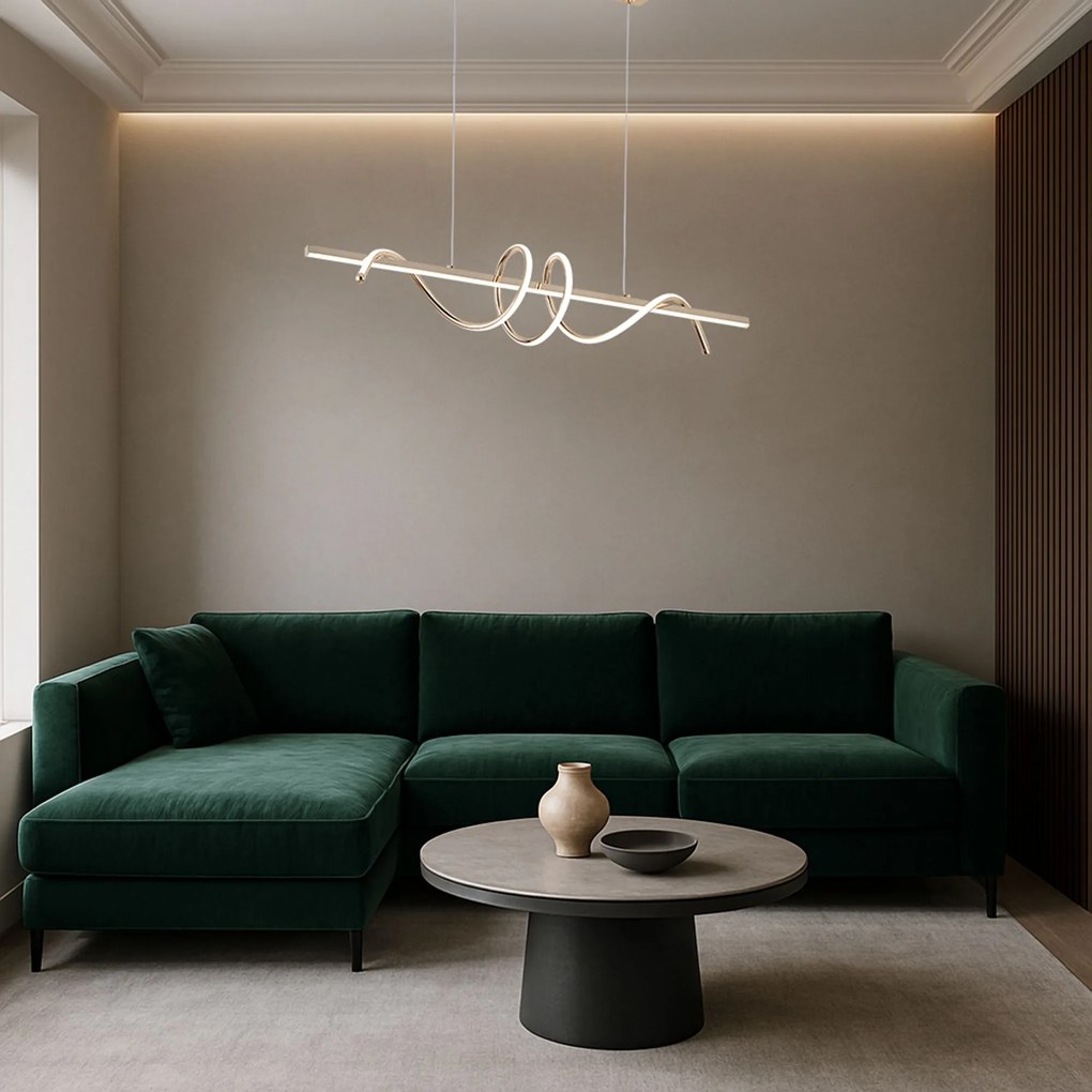 Toolight Toolight, LED závesné svietidlo 100cm, 70W, 4500lm, G065-CP, zlatá, OSW-08698