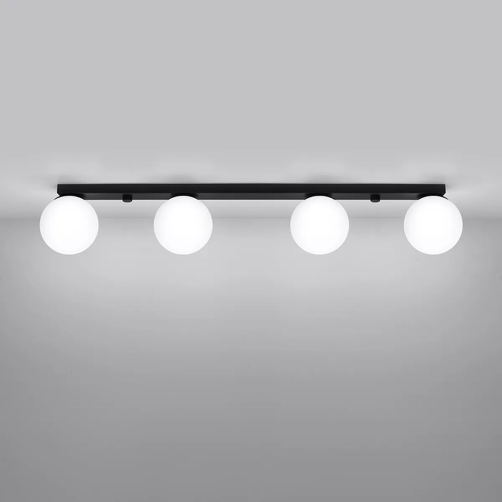 Stropné svietidlo Yoli, 4x biele sklenené tienidlo, b