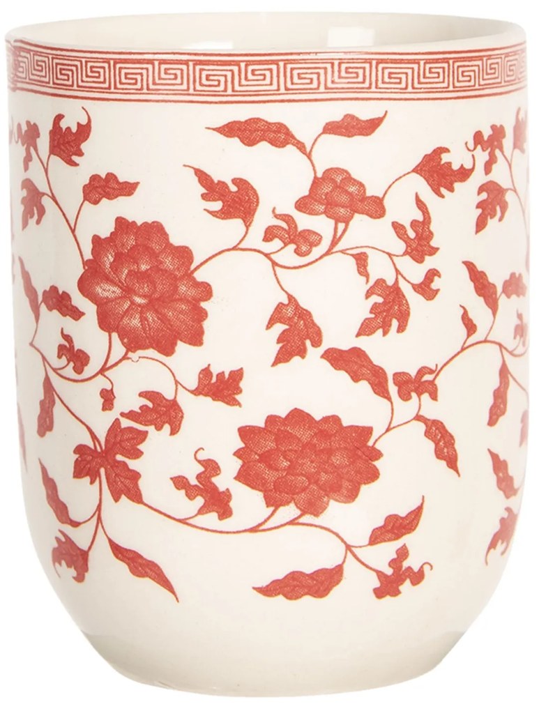 Kalíšok na čaj s červenými kvietkami - ∅ 6 * 8 cm / 0,1l