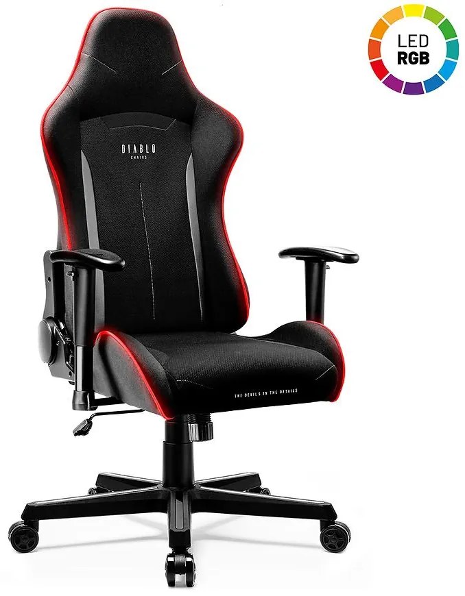Otočné kreslo Diablo X-Starter čierna + led