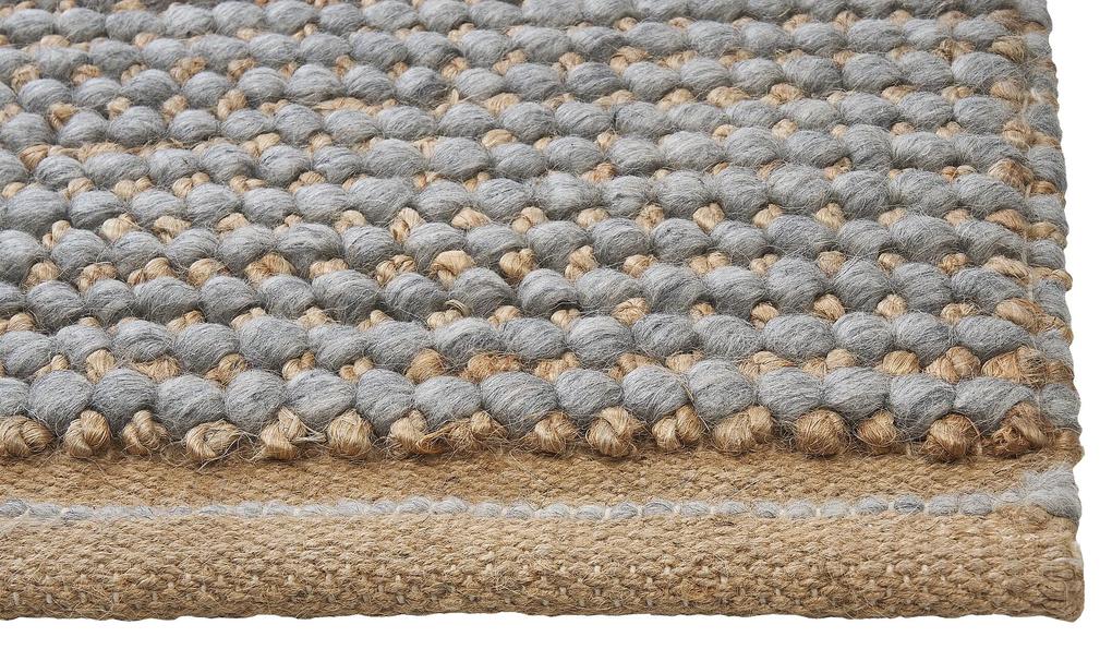 Vlnený koberec 140 x 200 cm sivá/hnedá BANOO Beliani